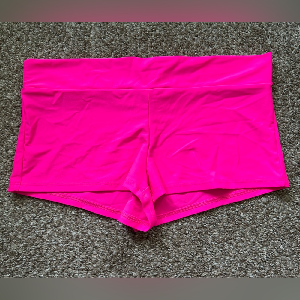 BodyRage Intimates Hot Neon Pink Dance Shorts Booty Shorts Nylon & Spandex Sexy
